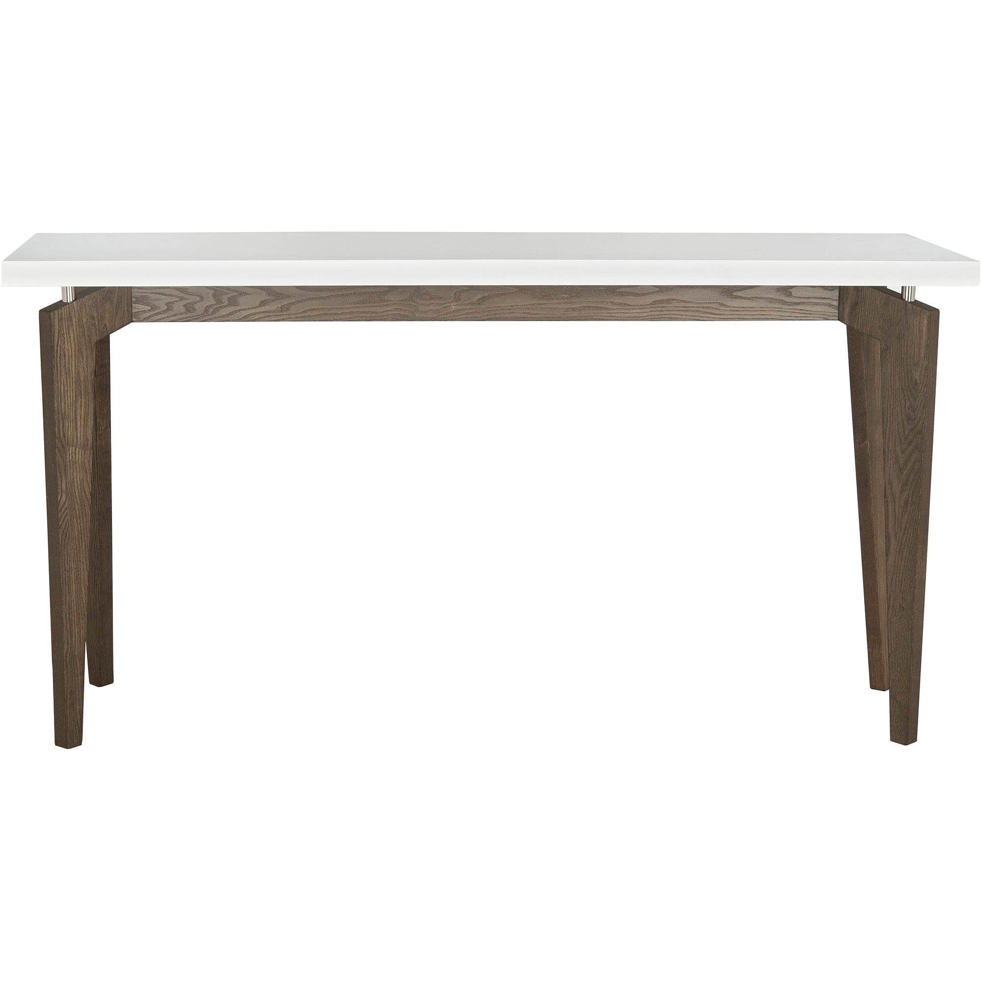 SAFAVIEH Josef Retro Lacquer Floating Top Console Table White Dark Brown
