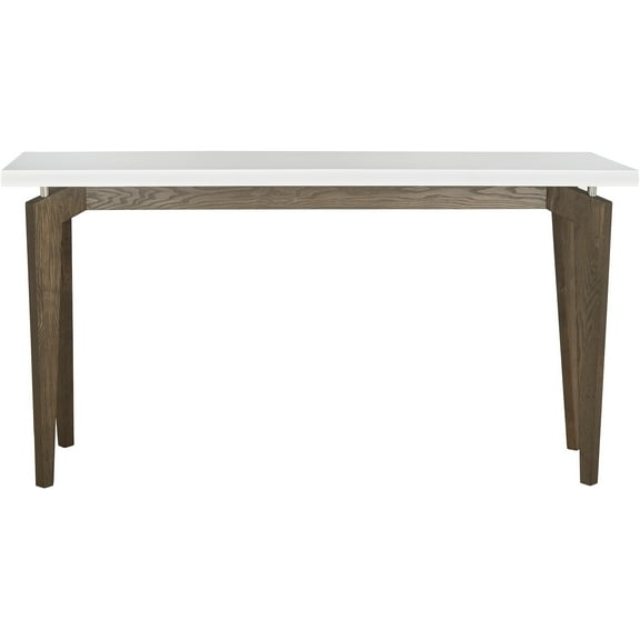SAFAVIEH Josef Retro Lacquer Floating Top Console Table, White/Dark Brown