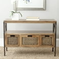 thumbnail image 1 of SAFAVIEH Joshua Industry Rustic Console w/ 3 Drawers, Antique Pewter/Oak, 1 of 5
