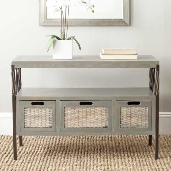 SAFAVIEH Joshua Industry Rustic Console w/ 3 Drawers, French Grey