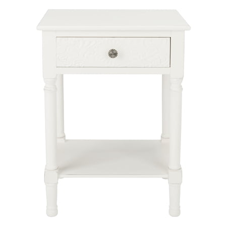 SAFAVIEH Josie Distressed White Rectangle Wood Storage End Table (19 in. W x 15.8 in. D x 26 in. H)