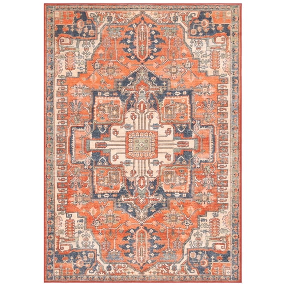SAFAVIEH Journey Abram Medallion Area Rug, Rust/Navy, 8'9" x 12'