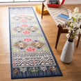 thumbnail image 1 of Safavieh Journey Gabriel Tribal Machine Washable Runner Rug, Blue/Ivory, 2'2" x 9', 1 of 11