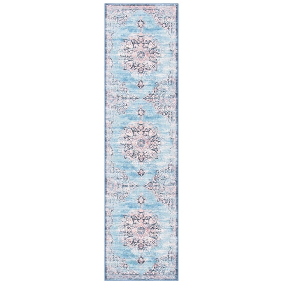 SAFAVIEH Journey Coriander Oriental Machine Washable Runner Rug, Turquoise/Pink, 2'2" x 9'