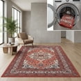 thumbnail image 1 of SAFAVIEH Journey Elfrida Medallion Machine Washable Area Rug, Red/Ivory, 6'7" x 6'7" Square, 1 of 13