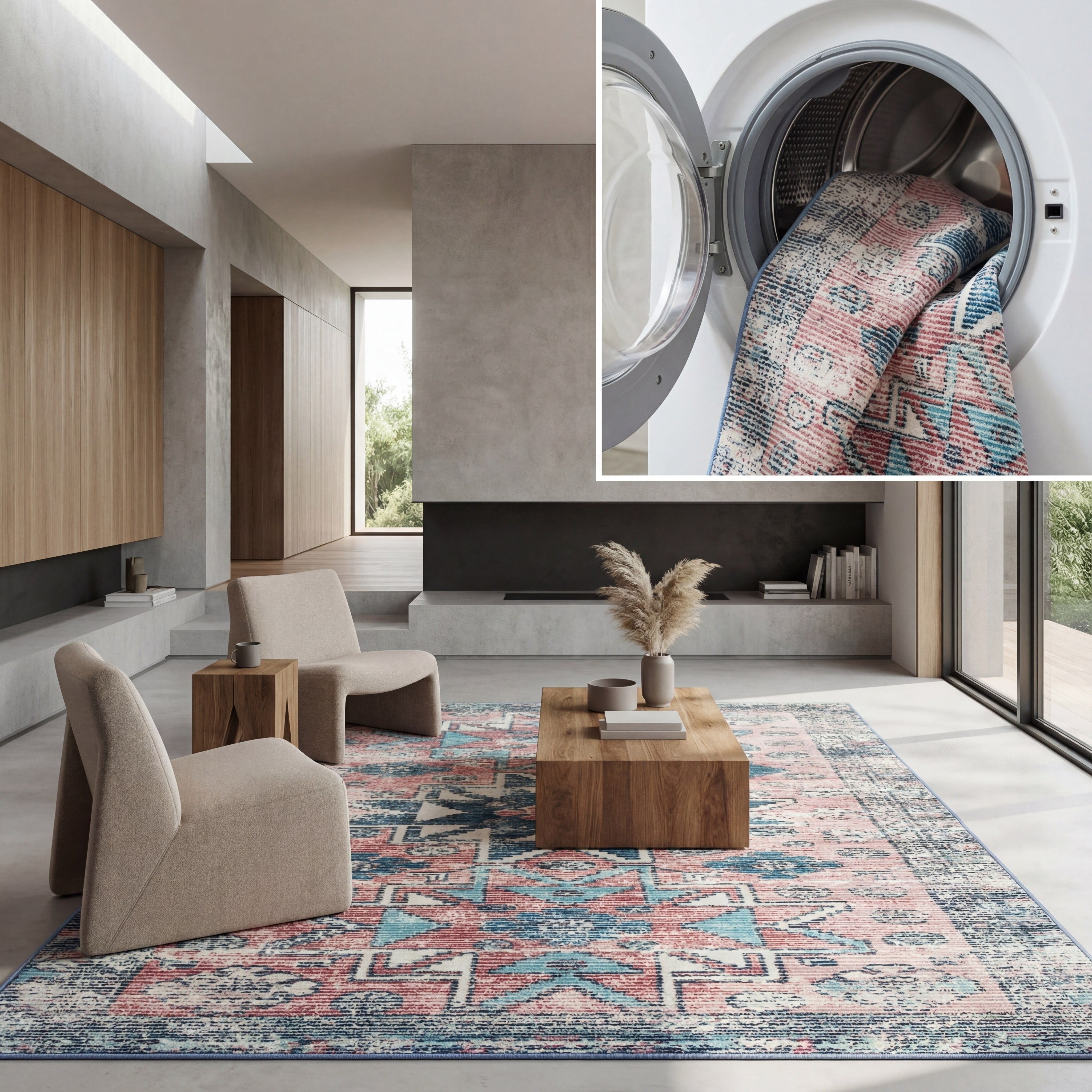 SAFAVIEH Journey Elizabeth Floral Distressed Area Rug, Pink/Blue, 8'9" x 12'