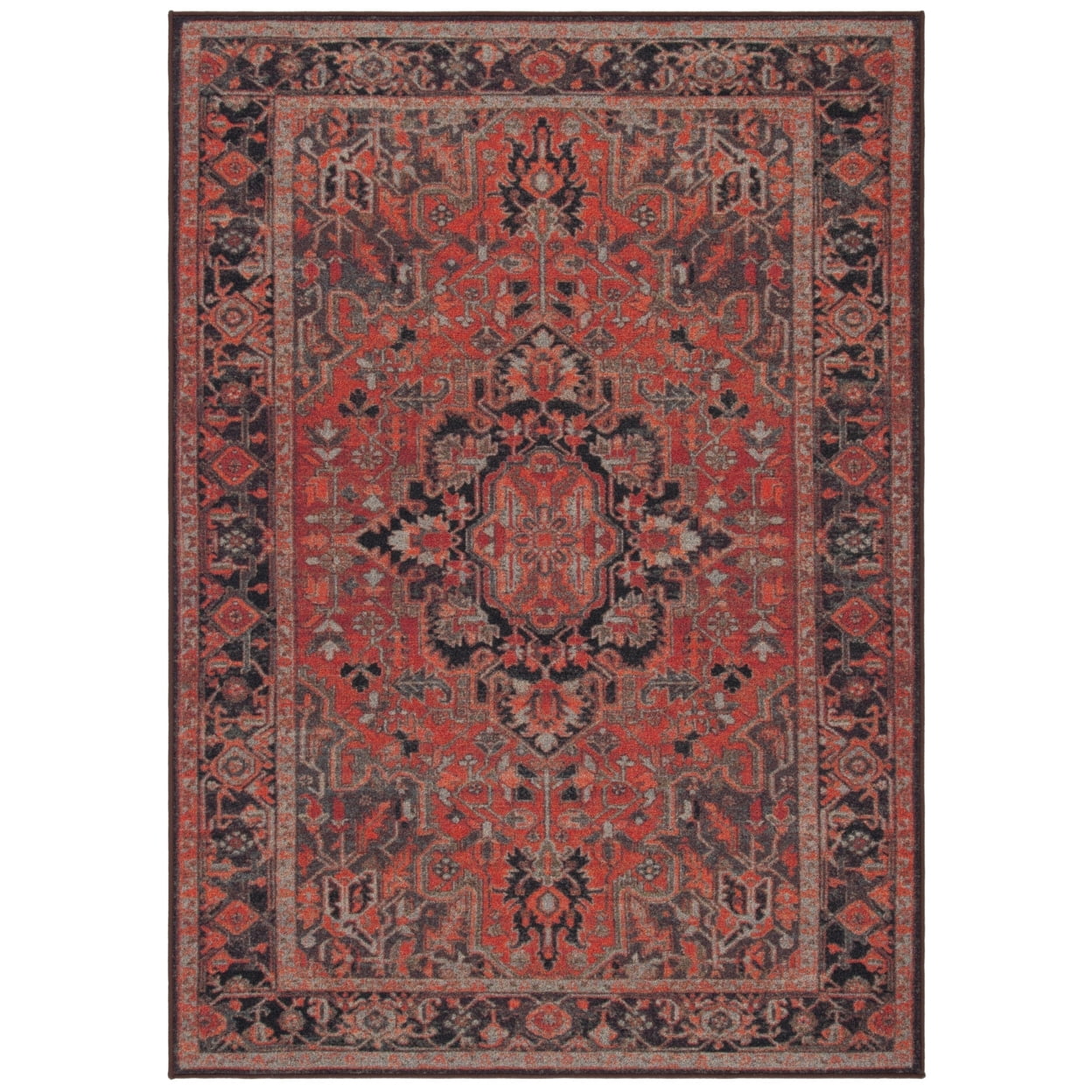 Journey Red and Navy Tufted Wool Blend Area Rug
