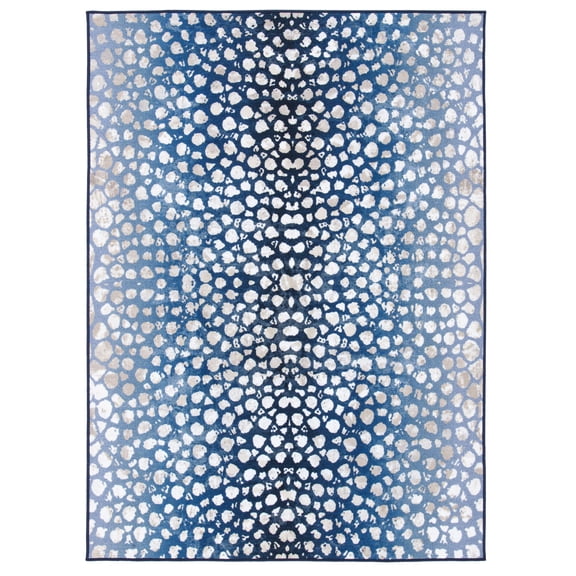 SAFAVIEH Journey Jancis Polka Dot Machine Washable Area Rug, Navy/Beige, 4'4" x 6'