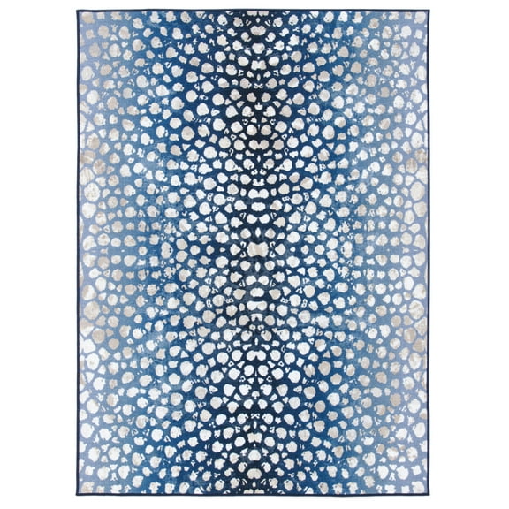 SAFAVIEH Journey Jancis Polka Dot Machine Washable Area Rug, Navy/Beige, 7'9" x 10'