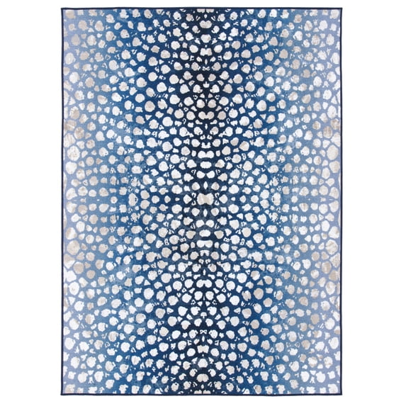 SAFAVIEH Journey Jancis Polka Dot Machine Washable Area Rug, Navy/Beige, 8'9" x 12'