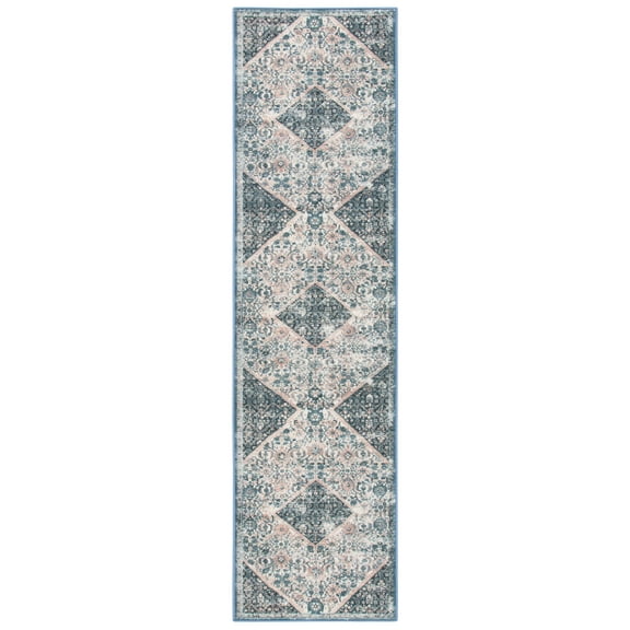 SAFAVIEH Journey Raschelle Oriental Machine Washable Runner Rug, Ivory/Pink, 2'2" x 9'