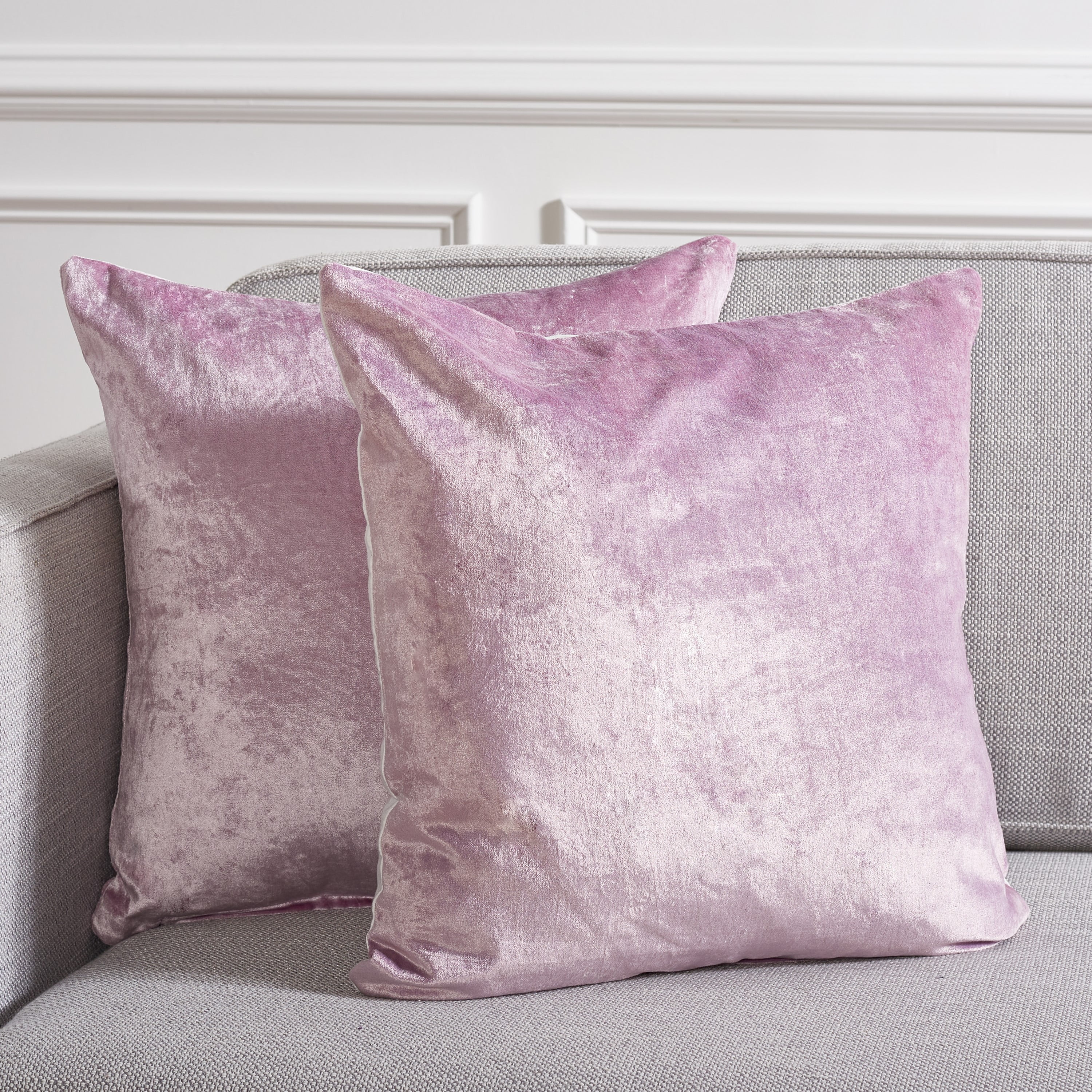 Lavender Cotton Blend 18" Square Throw Pillow Set