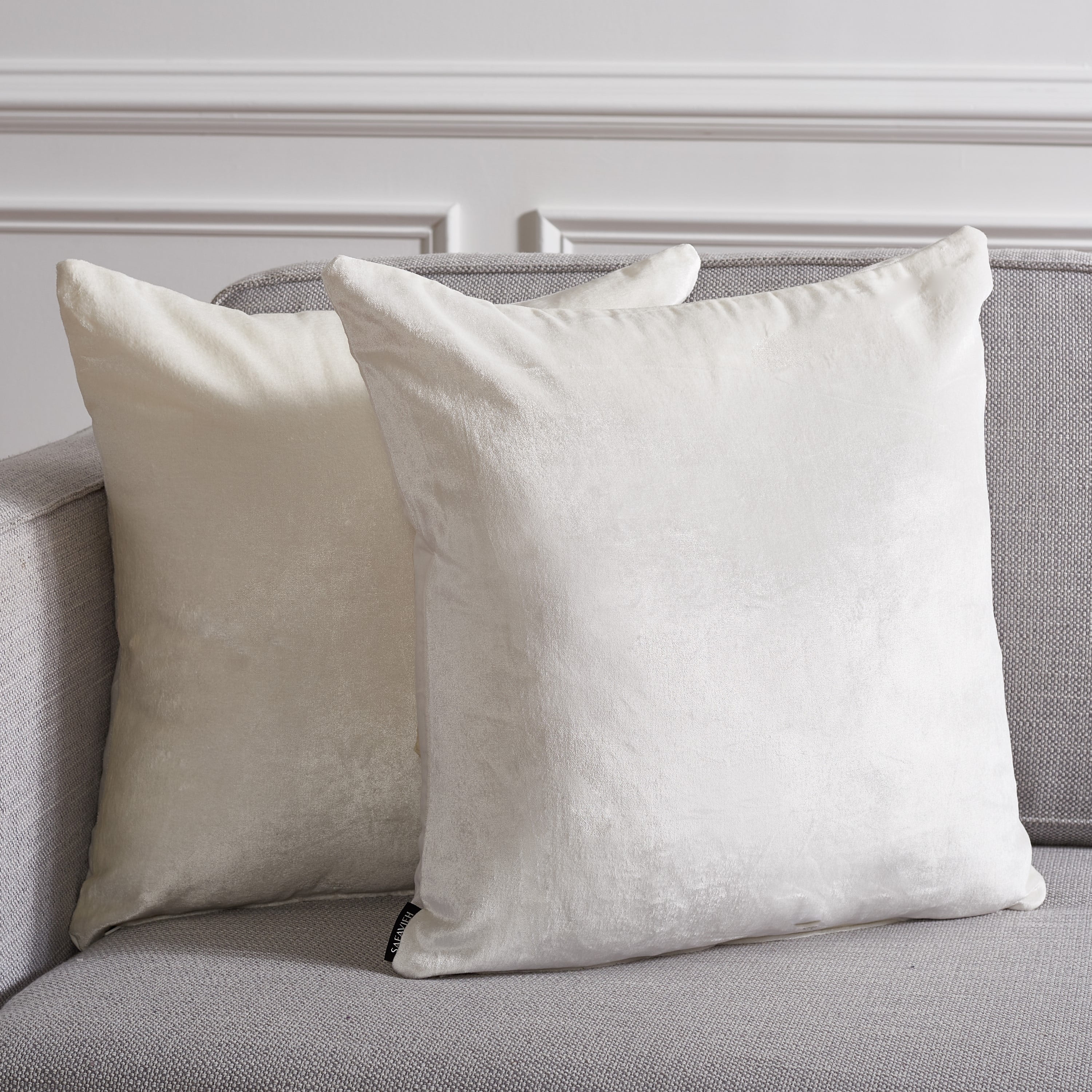 Ivory Square Decorative Pillow Set with Polyfill - 22 x 22 in