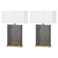 thumbnail image 1 of SAFAVIEH Joyce 27.75 in. H Rectangular Faux Table Lamp, Grey Faux Alligator, Set of 2, 1 of 7