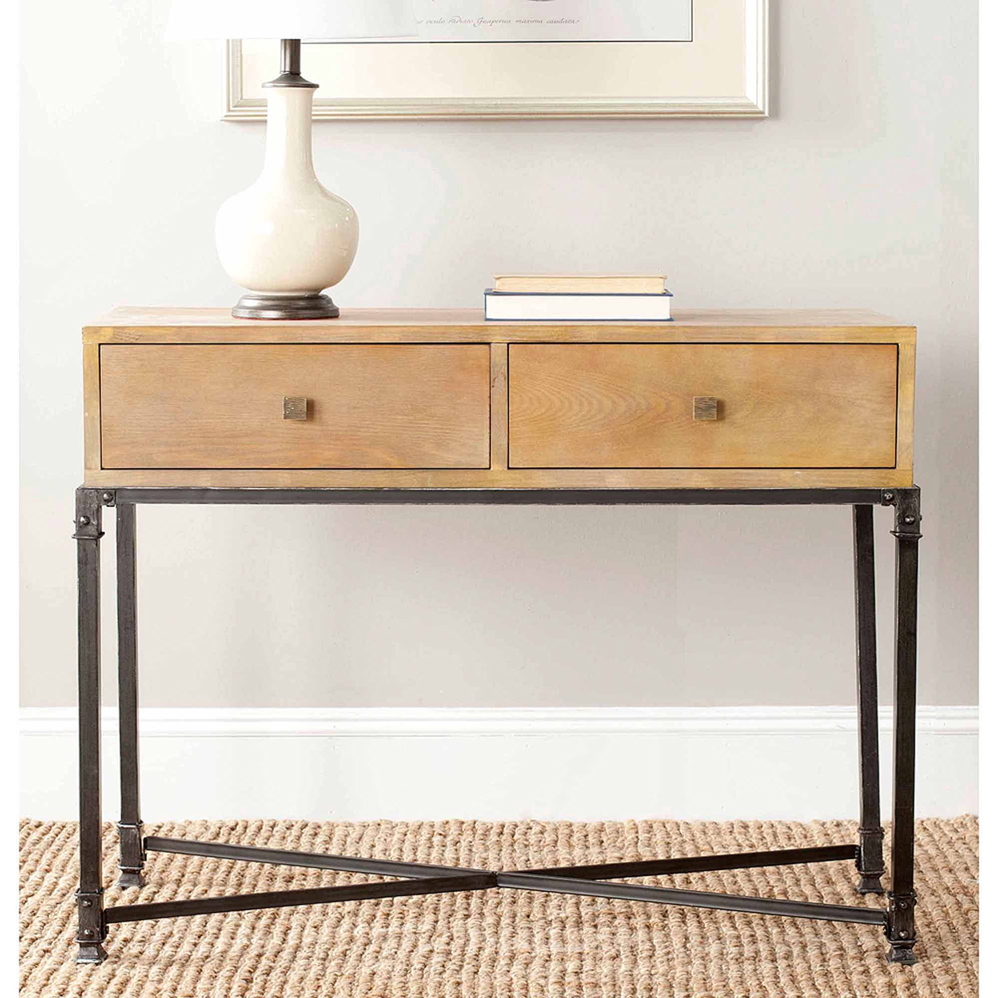 SAFAVIEH Julian Traditional 2 Drawer Console, Natural