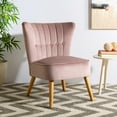 thumbnail image 1 of SAFAVIEH June Mid-Century Retro Tufted Accent Chair, Mauve/Natural, 1 of 11