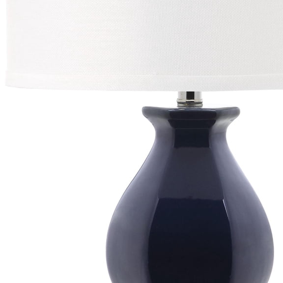 SAFAVIEH Juniper 30 in. H Ceramic Solid Table Lamp, Navy
