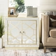 thumbnail image 1 of SAFAVIEH Juniper Classic Geometric 2 Door Mirror Chest, Antique Beige/Nickel, 1 of 9