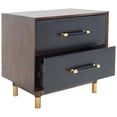 thumbnail image 1 of SAFAVIEH Justice Retro Rustic 2 Drawer Nightstand, Walnut/Black, 1 of 14