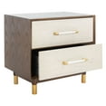 thumbnail image 1 of SAFAVIEH Justice Retro Rustic 2 Drawer Nightstand, Walnut/White Washed, 1 of 15
