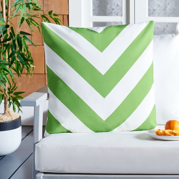 SAFAVIEH Kadyn Chevron Pillow, 18" x 18", Green
