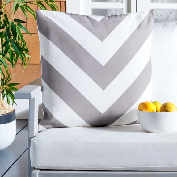 SAFAVIEH Kadyn Chevron Pillow, 18" x 18", Grey