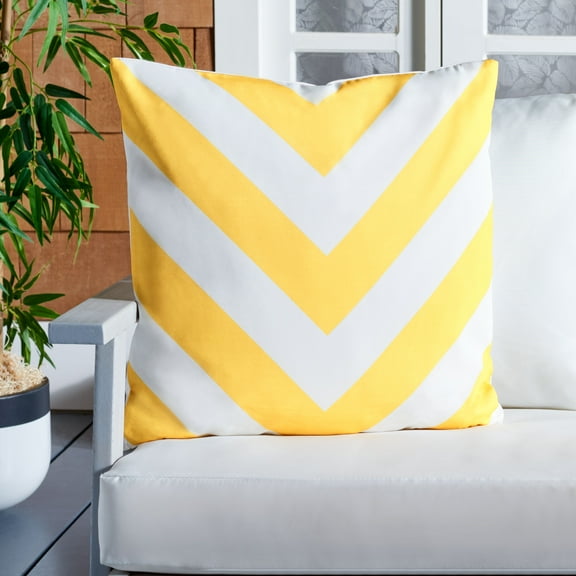 SAFAVIEH Kadyn Chevron Pillow, 18" x 18", Yellow