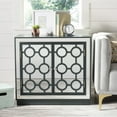 thumbnail image 1 of SAFAVIEH Kaia Circle Glam 2 Door Mirror Finish Chest, Steel Teal/Nickel, 1 of 8