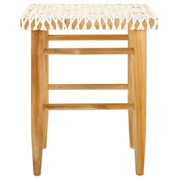 SAFAVIEH Kaleo Rectangle Backless Counter Stool, Natural/White