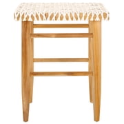 SAFAVIEH Kaleo Rectangle Backless Counter Stool, Natural/White