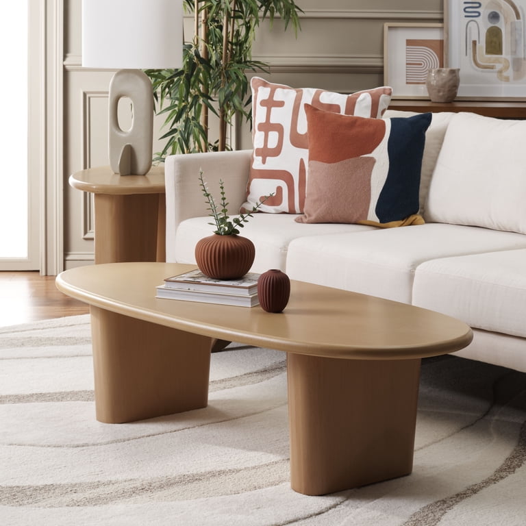 SAFAVIEH Kali Modern Oval Shape Coffee Table, Natural - Walmart.com