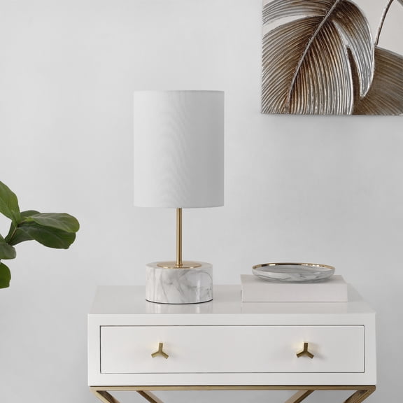SAFAVIEH Kamilah 18 in. Glam Iron Table Lamp, White