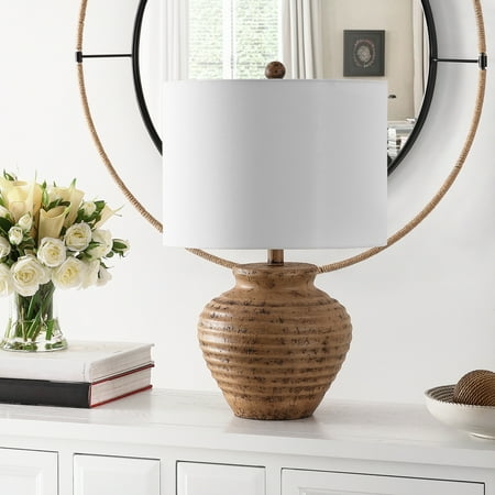 SAFAVIEH Kamryn 23 in. Textured Resin Table Lamp, Brown