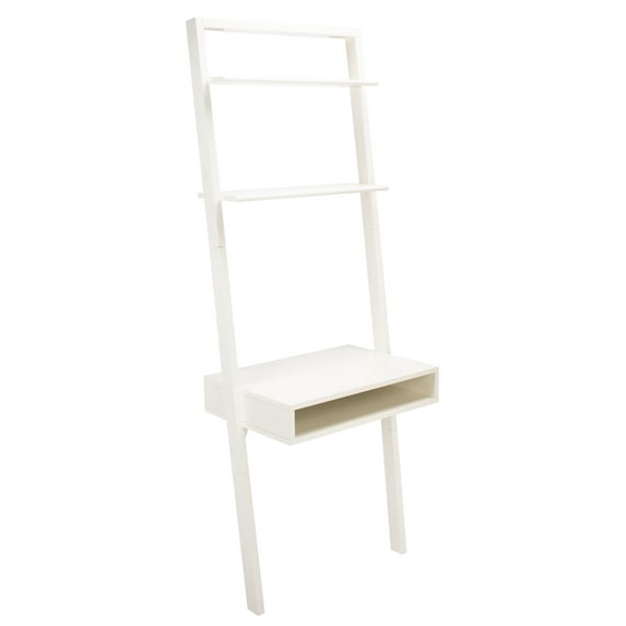 SAFAVIEH Kamy Rustic Retro 2 Shelf Leaning Desk, White
