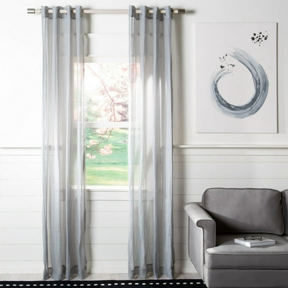 SAFAVIEH Kannon Grommet Curtain Window Panel, 52" x 84", Grey