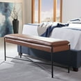 thumbnail image 1 of SAFAVIEH Kara Cushioned X Bench Brown / Black, 1 of 8