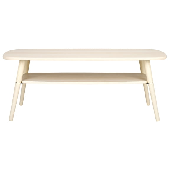 SAFAVIEH Karou Modern 2 Tier Wood Coffee Table, Bleached White