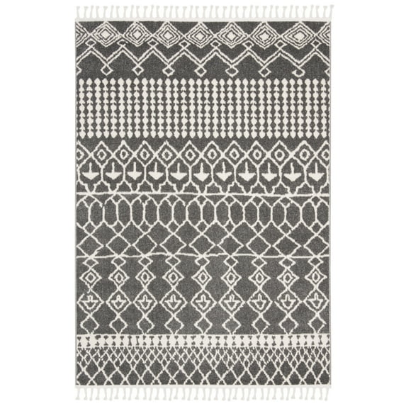 SAFAVIEH Kasbah Kiaran Geometric Aztec Area Rug, Grey/Ivory, 5' x 8'