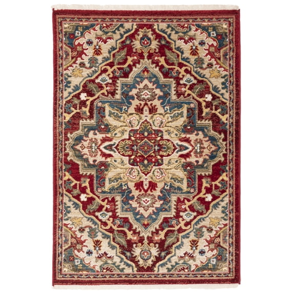 SAFAVIEH Kashan Clyde Oriental Area Rug, Red/Beige, 4' x 6'