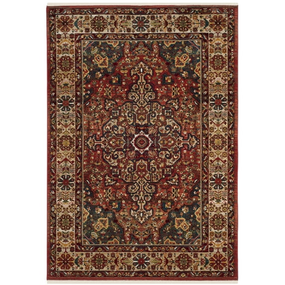 SAFAVIEH Kashan Pema Oriental Area Rug, Red/Ivory, 6'7" x 9'