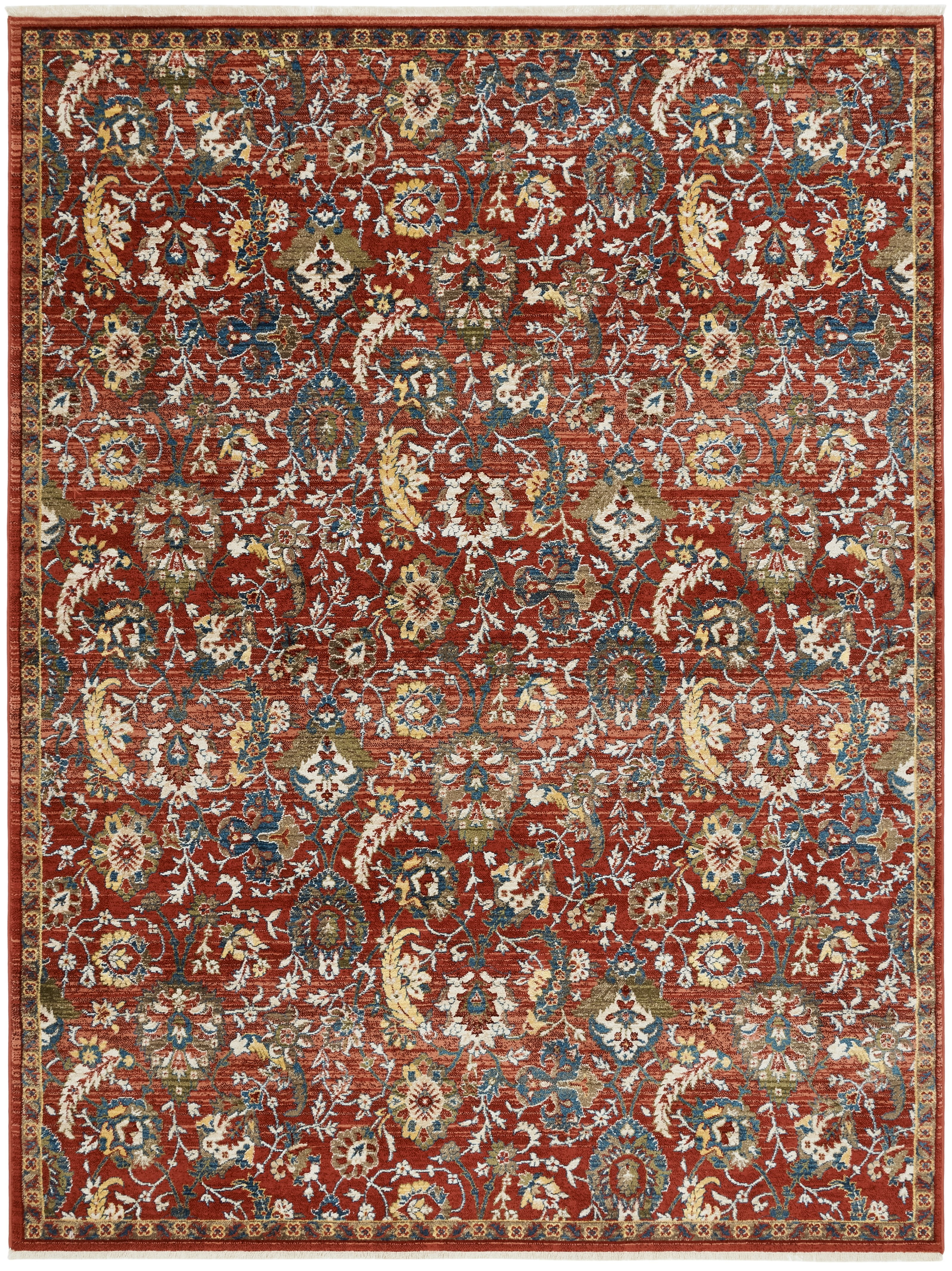 Rust and Ivory Synthetic Hand-knotted 8' x 10' Area Rug