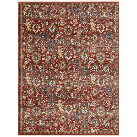 SAFAVIEH Kashan Isaija Medallion Area Rug, Rust/Ivory, 8' x 10'