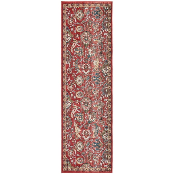 SAFAVIEH Kashan Isaija Medallion Runner Rug, Rust/Ivory, 2'6" x 8'