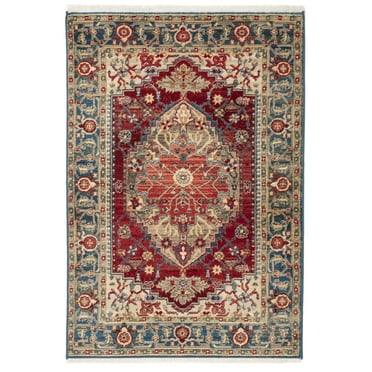 SAFAVIEH Kashan Jarrett Oriental Area Rug, Blue/Red, 4' x 6'