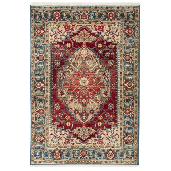 SAFAVIEH Kashan Jarrett Oriental Area Rug, Blue/Red, 4' x 6'