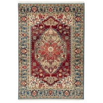 SAFAVIEH Kashan Jarrett Oriental Area Rug, Blue/Red, 4' x 6'