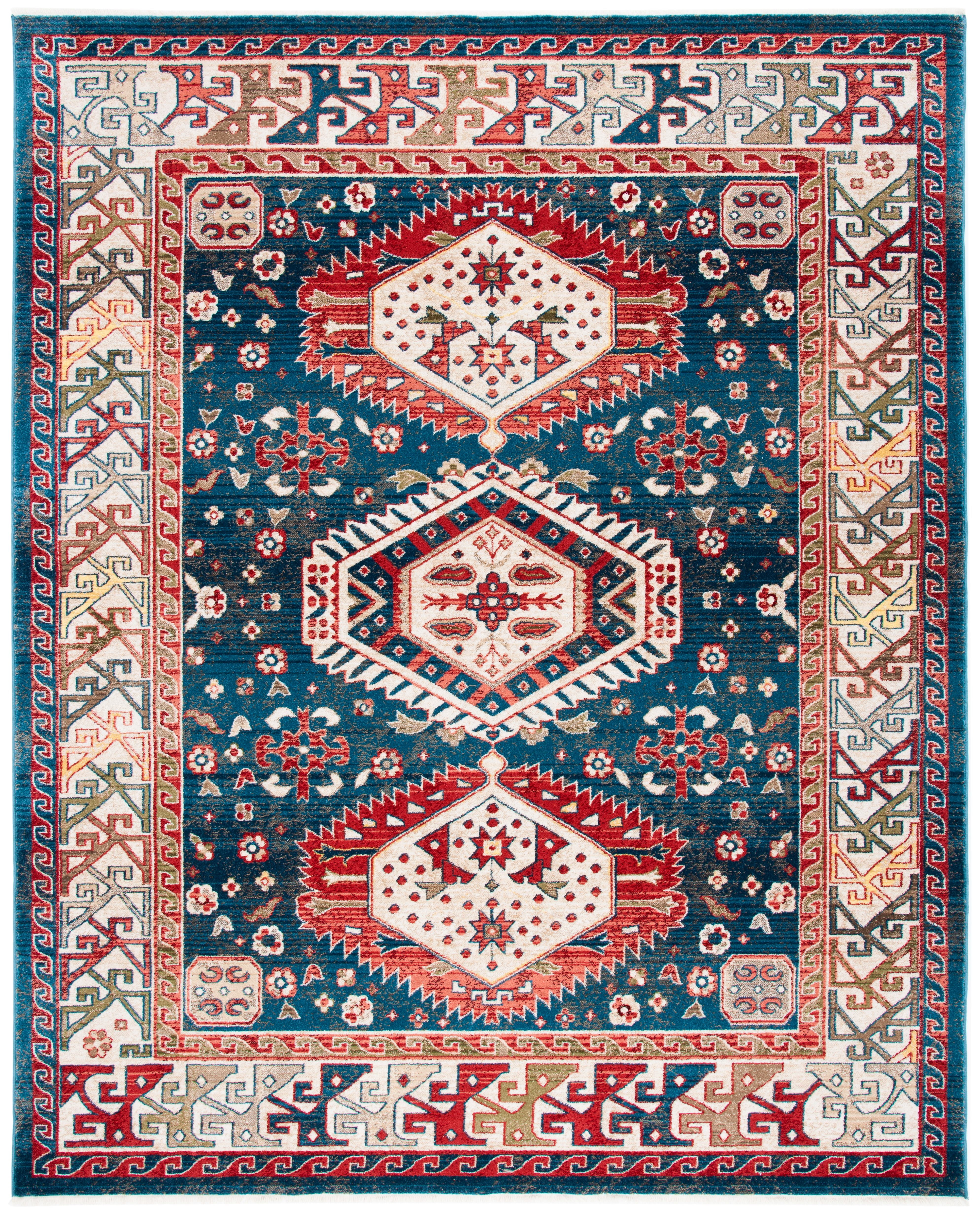 SAFAVIEH Kashan Laura Bordered Area Rug, Blue/Ivory, 8' x 10' - Walmart.com