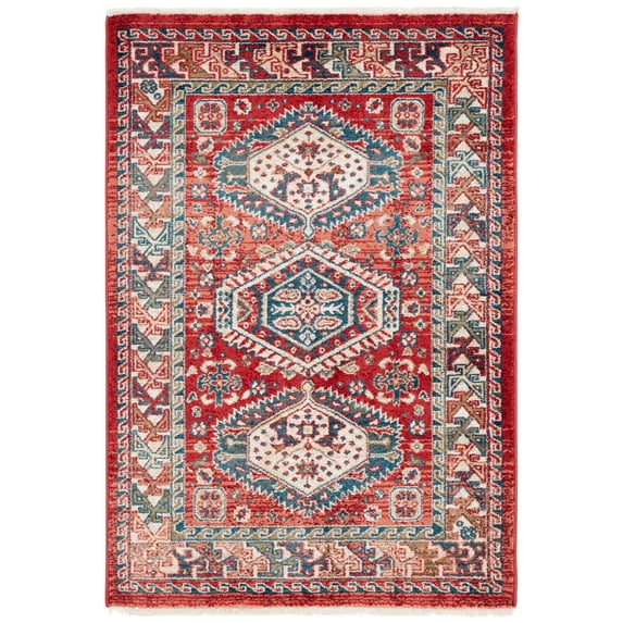 SAFAVIEH Kashan Laura Bordered Area Rug, Rust/Ivory, 3'3" x 4'10"