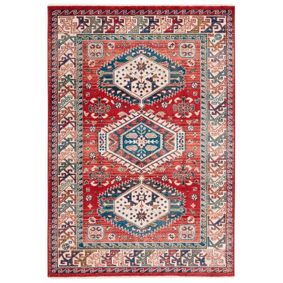 SAFAVIEH Kashan Laura Bordered Area Rug, Rust/Ivory, 5'1" x 7'5"