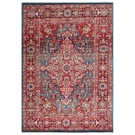 SAFAVIEH Kashan Pema Oriental Area Rug, Blue/Red, 6'7" x 9'